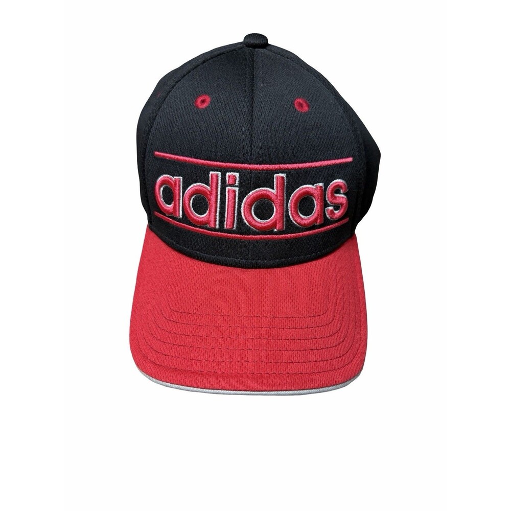 Vintage Adidas Hat Cap Snapback Black Red One Size Fits All Clean